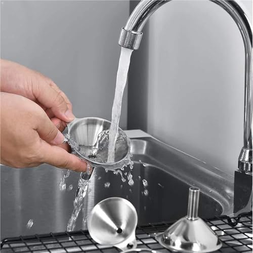 3/5 Pcs Stainless Steel Kitchen Funnels Set Food Grade Metal Funnels