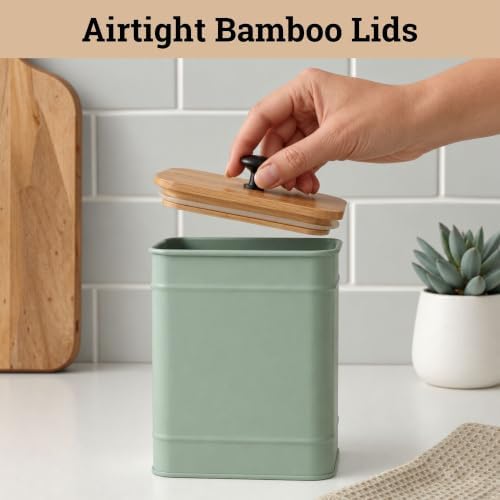Kitchen Canisters for Countertop Set of 4 w/ Chalkboard Labels &