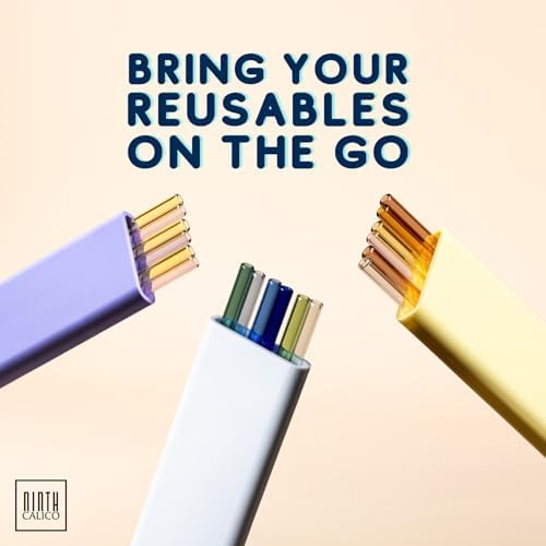 10 Pcs Reusable Glass Drinking Straws, Colorful and Durable Glass