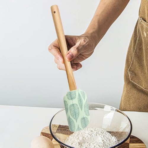 Silicone Spatula Set – 2-Piece Wooden Handle Spatulas for Baking