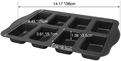 Beasea Mini Loaf Pan 8 Cavity, Nonstick Bakeware Square Bread Pan