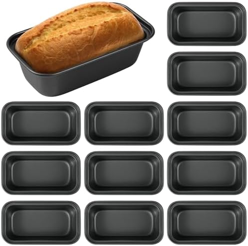 12PCS Mini Loaf Pans for Baking Bread, 6 X 3 X 2 in Nonstick Mini