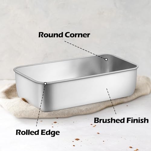 Leonyo Non-Toxic 9x5IN Stainless Steel Loaf Pan for Baking Bread
