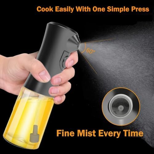 Electric Oil Sprayer, 160ml Glass Bottle, Black