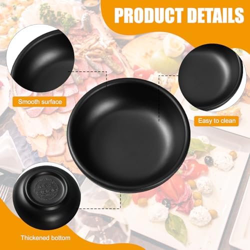 12 Pcs Dip Bowls Set 1.7oz Soy Sauce Dishes Bowls, Black