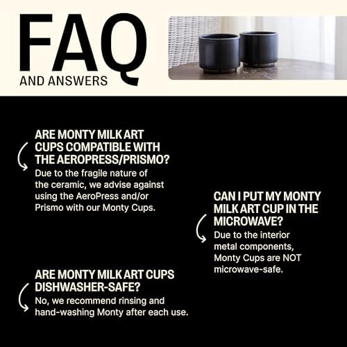 Fellow Monty Milk Art Espresso Cups - Small Double Wall Ceramic