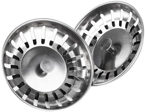 Sink Strainer 2 Pcs Stainless Steel Drain Stopper 78mm/3in for Kitchen