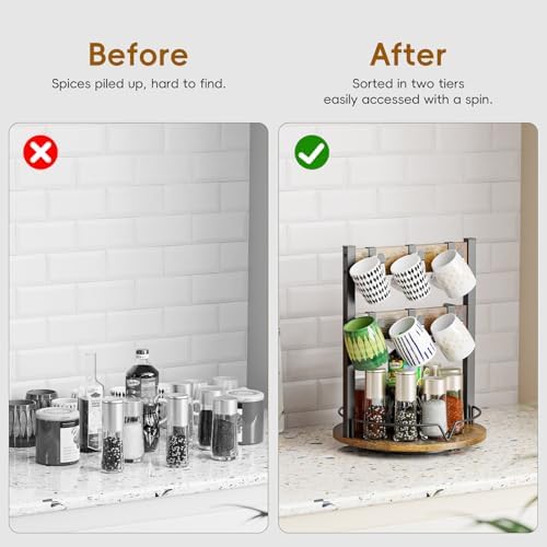 KLM Wood Coffee Mug Holder,Mug Display Organizer