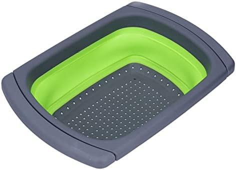 Rengue Collapsible drain basket, foldable silicone colander for fruit