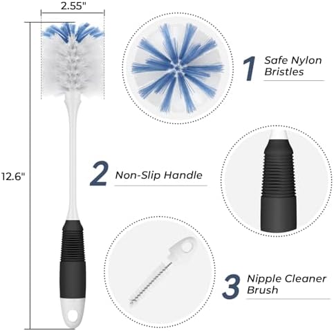 Amazer Bottle Brush Cleaner, Long Flexible Handle Bottle Brush Scrub