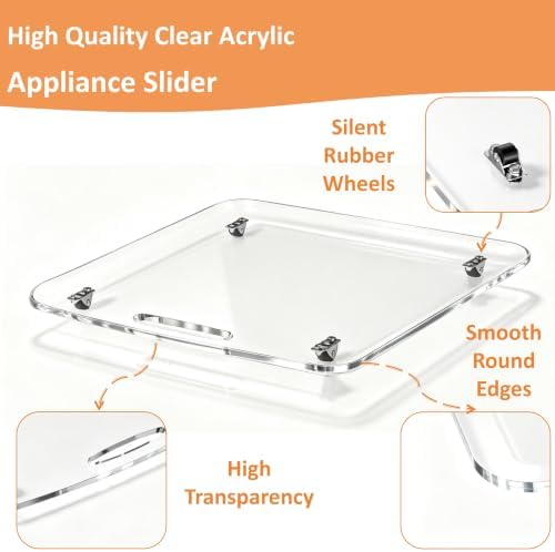 Acrylic Appliance Slider Tray for Coffee Makers, 13"x14"