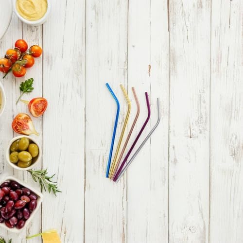 Drinking Straws Set with Cleaning Brush Reusable Stainless Steel