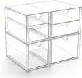 Prsildan Acrylic Makeup Organizer Clear Storage Drawer with 6 Small