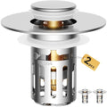 Heavy-Duty All-Metal Sink Stopper & Drain Strainer for Bathroom