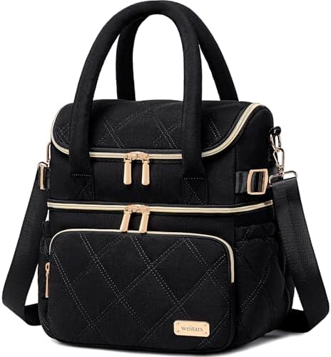 Weitars Lunch Bag for Women Men,Double Deck Lunch Box for Women,Lunch
