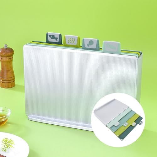 Cutting Board Set, 4 PCS, Plastic, with Rack