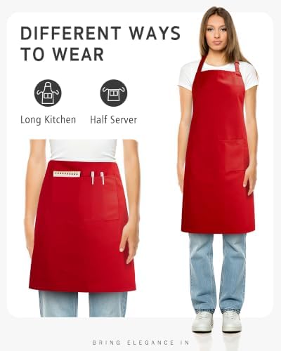 Syntus Chef Apron for Men Women with Pockets, Thick Grilling BBQ Apron