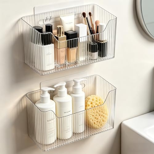 Lae Nuvole Adhesive Cabinet Door Organizer, 2 Pack, Clear