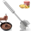 Stainless Steel Meat Masher, 6-Blade Ground Beef Chopper Tool, Heavy