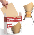 Pre-Folded Unbleached Cone Coffee Filters – Premium Thick Paper