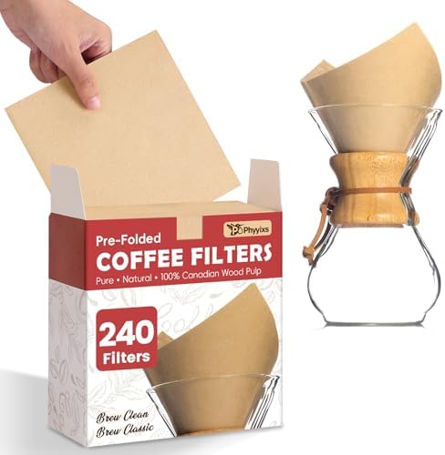Pre-Folded Unbleached Cone Coffee Filters – Premium Thick Paper