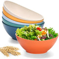 WRINGKIT Set of 6 Wheat Straw Salad Bowls Large, 65 Oz