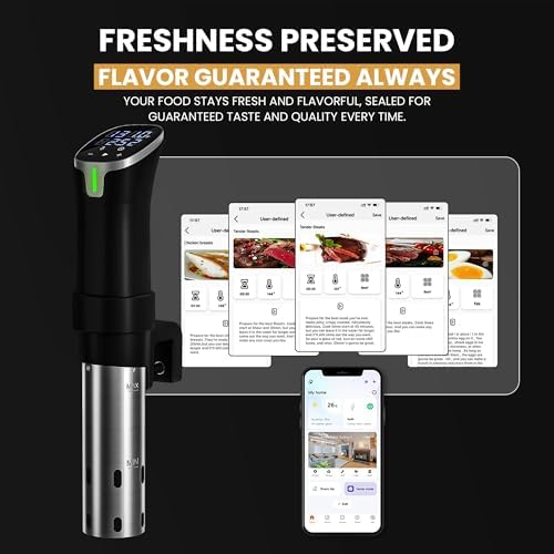 CRUXO Sous Vide Cooker Kit, 1100W, App Control