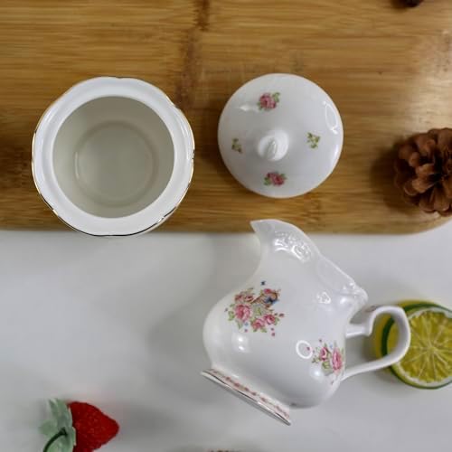 Bone China Porcelain Milk jug and Sugar Bowl Set for Coffee Tasting