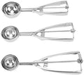 Rengue Cookie Scoop Set 3 Sizes, 304 Stainless Steel Ice Cream Scoop