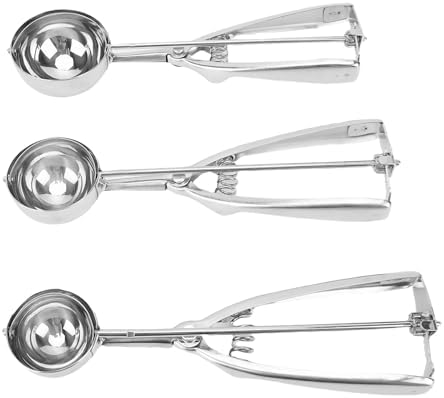 Rengue Cookie Scoop Set 3 Sizes, 304 Stainless Steel Ice Cream Scoop