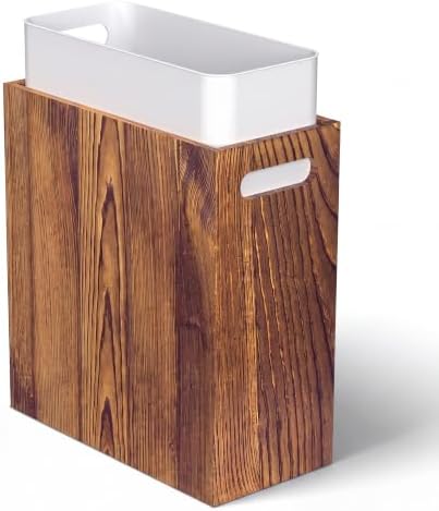 iEGrow 3 Gallon Acacia Wood Trash Can