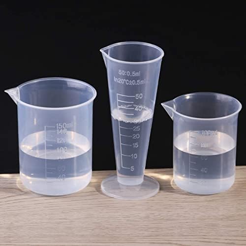 Waziaqoc 500ml/17.1oz Plastic Graduated Beaker, 3 Pack