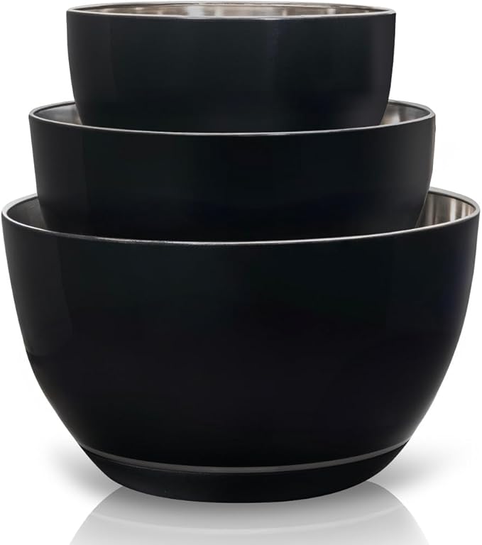 WHYSKO Stainless Steel Mixing Bowls Set of 3 by WHYSKO