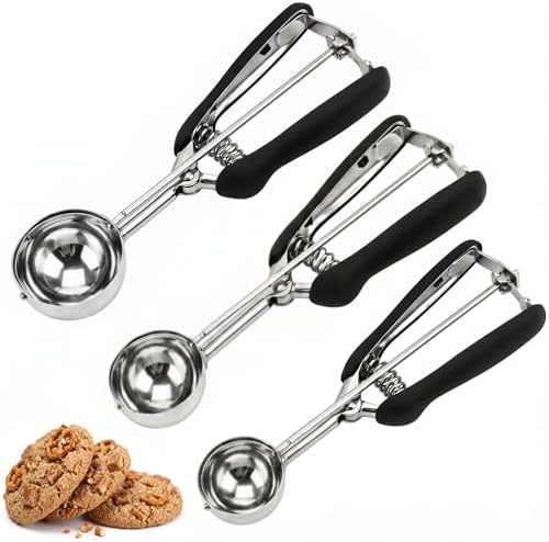 Cookie Scoop Set, 3Pcs Ice Cream Scoop, Cookie Scoops for Baking Set