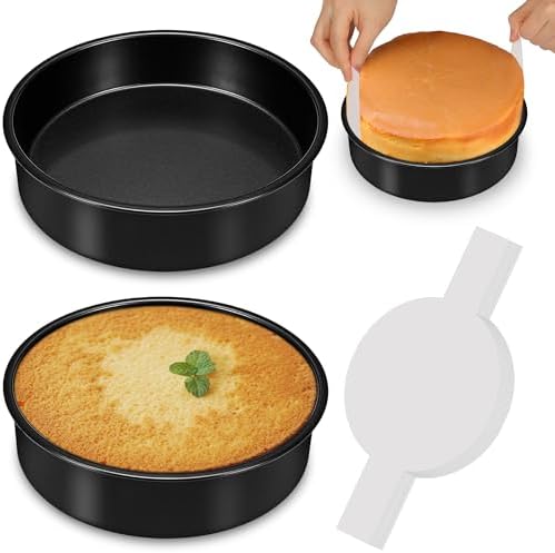 9 Inch Round Cake Pan, 2PCS Cake Pans 9 Inch Round with 60 Parchment