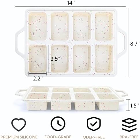 2 Pack Silicone Mini Loaf Pans, Reinforced Metal Frame