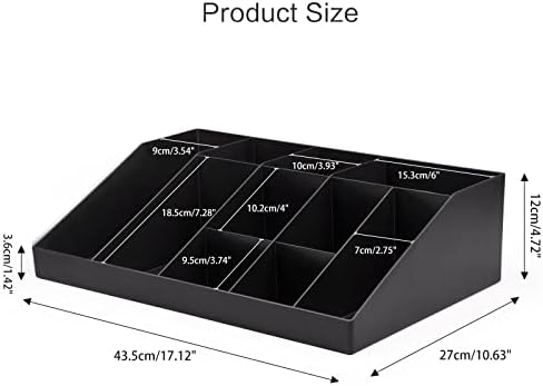 SZQINJI Coffee Condiment Organizer Holder 10-Compartment Black
