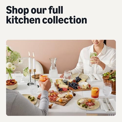 Amazon Basics Glazed Stoneware Bowls, 4-Piece Set, Microwave and