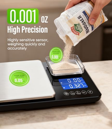Digital Dual Platform Kitchen Scale, 33 lb Large & 1.1 lb Mini Food