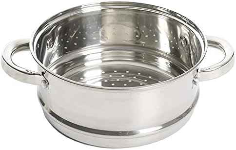 Oster Dutch Oven with Steamer Basket 3-Quart - Sangerfield Stainless Steel, Stovetop Steamer for Vegetables, Rice & Tamales, Dishwasher Safe