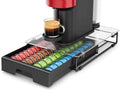 EVERIE Nespresso Vertuo Pod Holder Drawer, Coffee Pod Organizer with Universal Slots, Holds 40 Large or 52 Small Capsules, Tempered Glass Top Storage Drawer for Coffee Makers, 12" x 16.5" x 3.5"