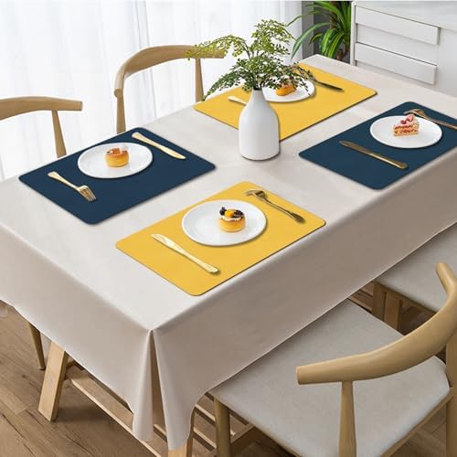 BLESWIN Faux Leather Placemats, PU Dining Table, Waterproof and Oil