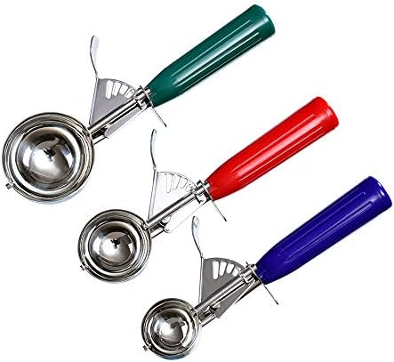 Cookie Scoop Set of 3 With Plastic Handle, Ice Cream Scoop with