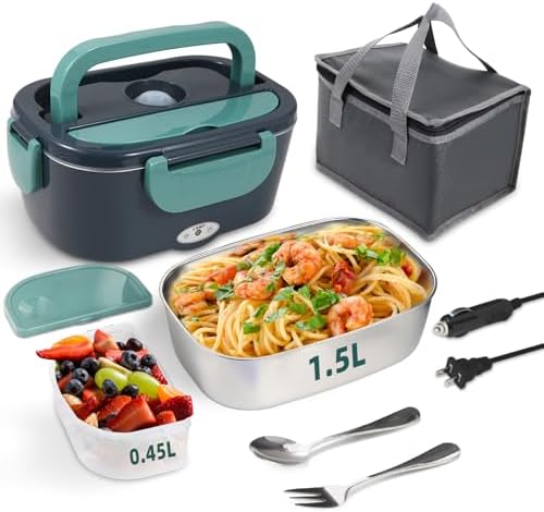 SOHIDA 1.5L Electric Lunch Box Food Heater, 80W Heated Lunch Box