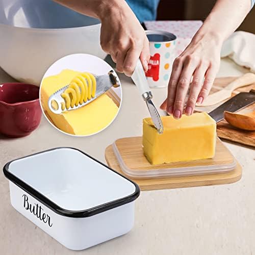LANDNEOO Butter Dish with Lid and Butter Curler Knife - Unbreakable