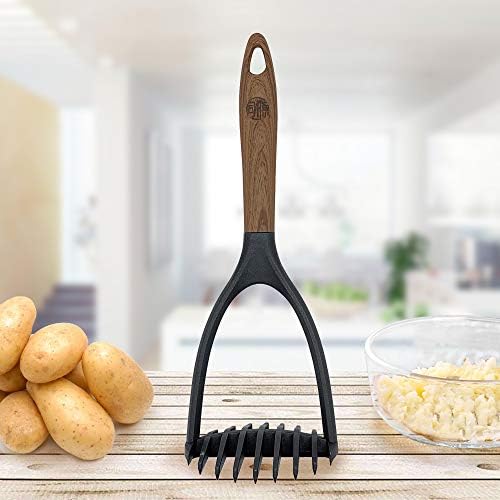 Potato Mashers with Woodlike Soft Touch Handle for cooking-Stylish and