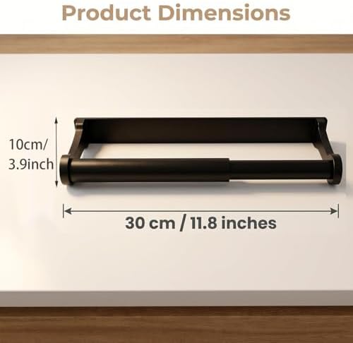 Matte Black Aluminum Under-Cabinet Paper Towel Holder