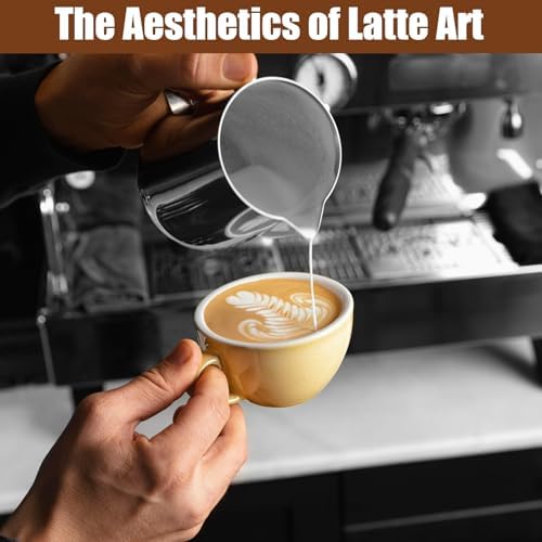 6 Pcs Milk Frothing Pitcher, Coffee Milk Frother Cup, 12oz Espresso