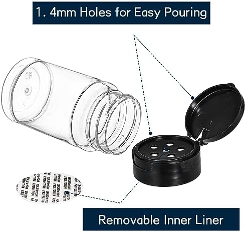 Tosnail 36 Pack 2.7 Oz Small Plastic Spice Bottles with Black Shaker