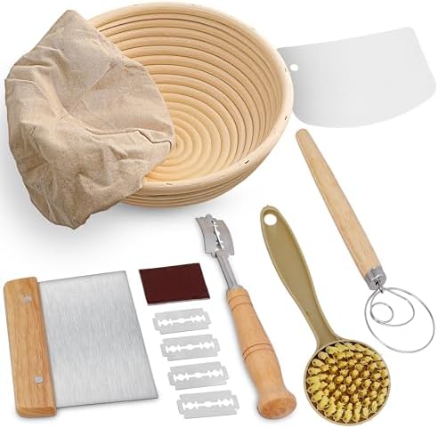 Swice Bread Proofing Basket, Round 9-Inch Banneton Sourdough Starter